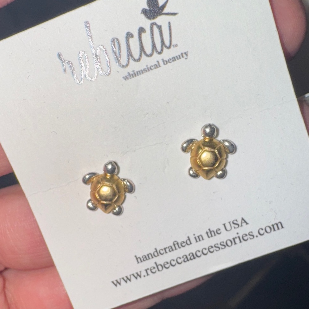 BECCA Gold and Silver Turtle Earrings